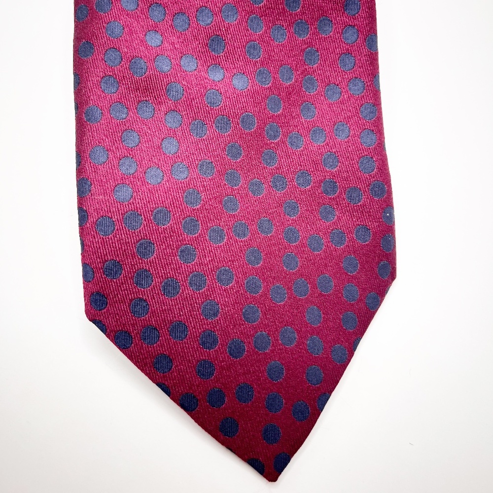 Nicola Ferri Men's Tie Silk Red Wine Burgundy Black Milano Made in Italy Vintage